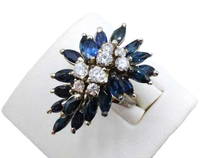 宝石買取 750WG サファイア ダイヤモンド リング